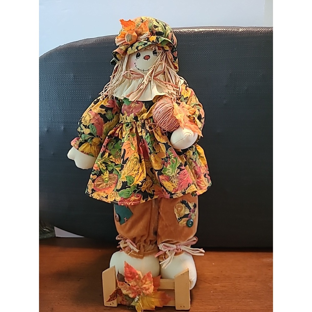 Vintage Kmart‎ Collectible 19.5 inch  Scarecrow Fall Harvest Halloween Pumpkin